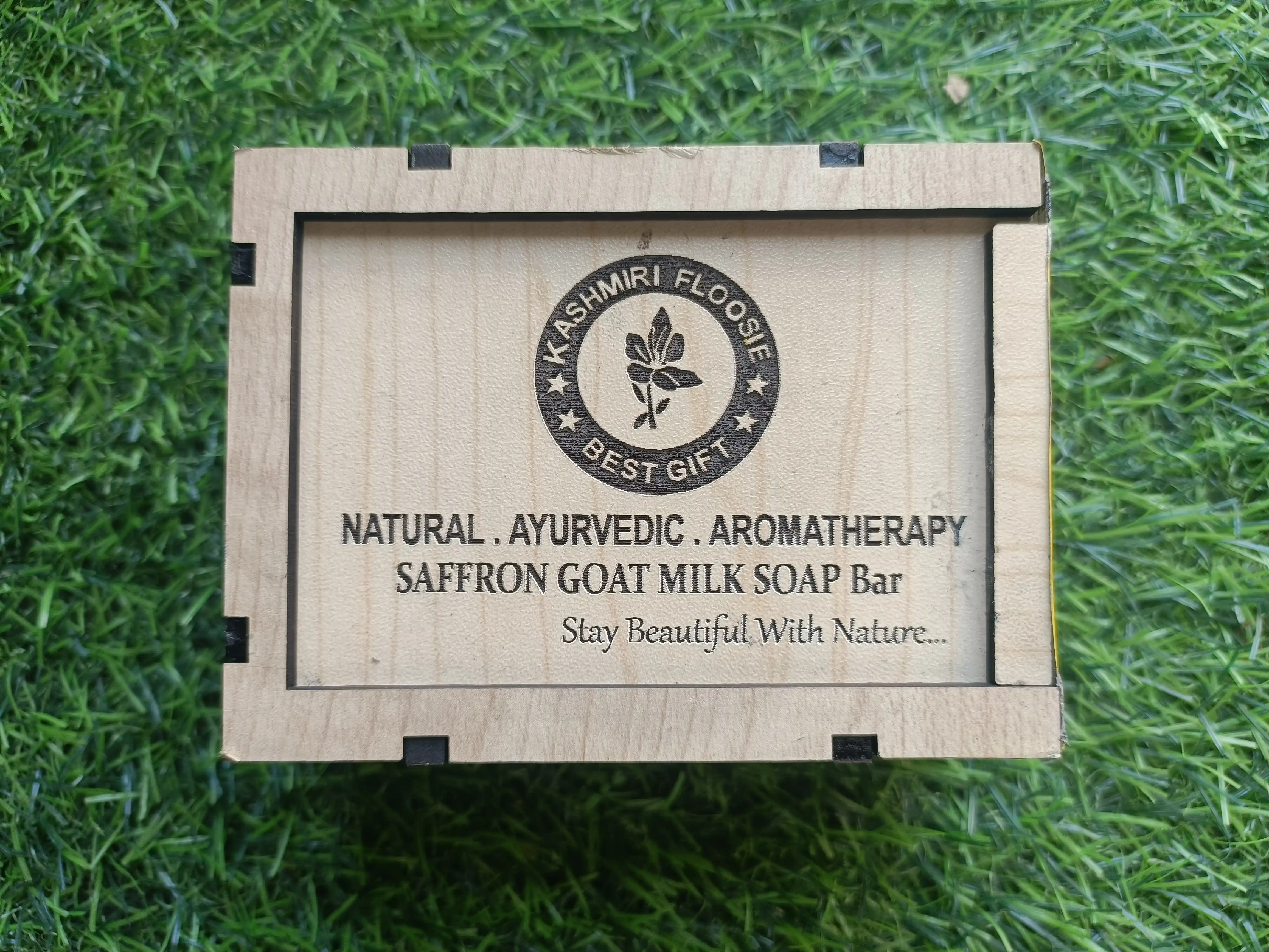 Premium Quality  Saffron Goat Milk Soap with Wooden Box