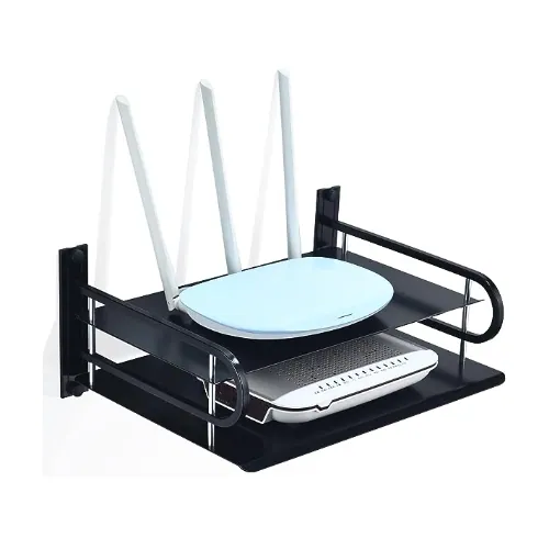 Stainless Steel Wall Mounted Router Stand - Black