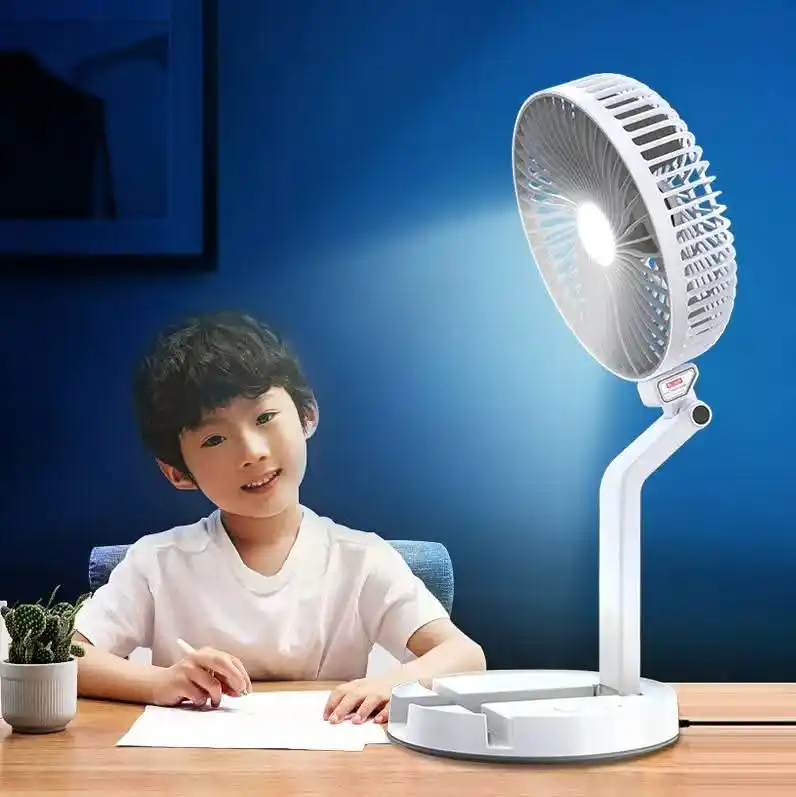 LR fan (adjustable rechargeable folding fan with LED light)
