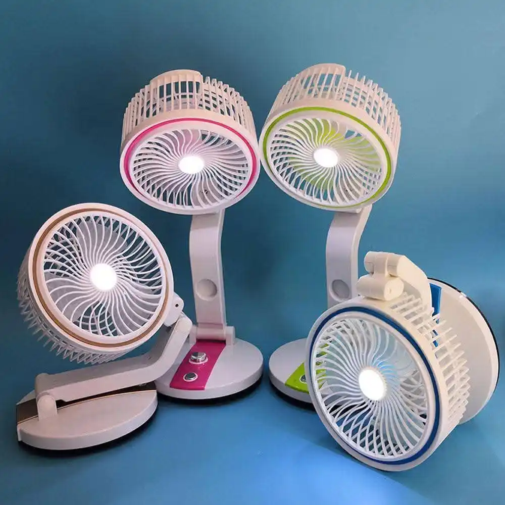 LR fan (adjustable rechargeable folding fan with LED light)