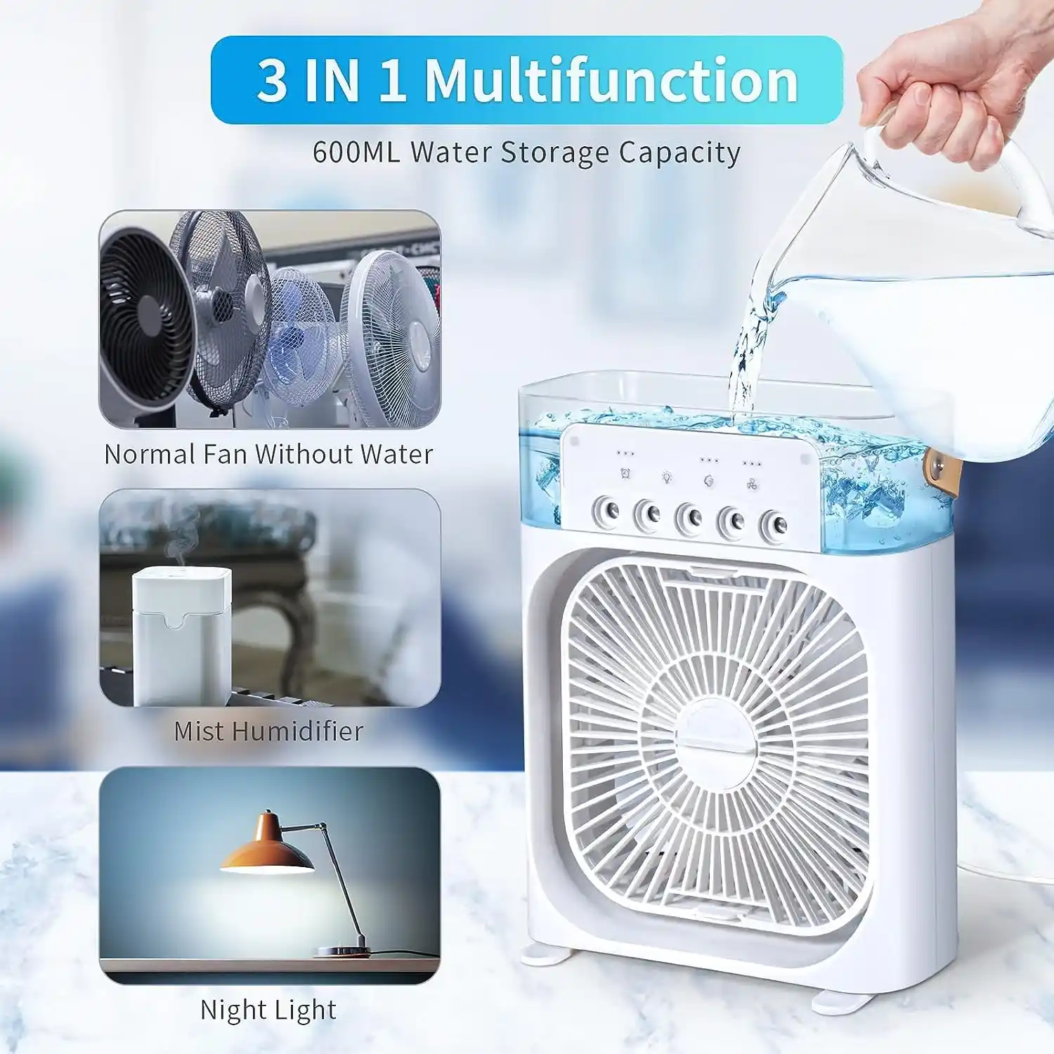 Mini air Cooler fan Get Free 20000 mah Battery