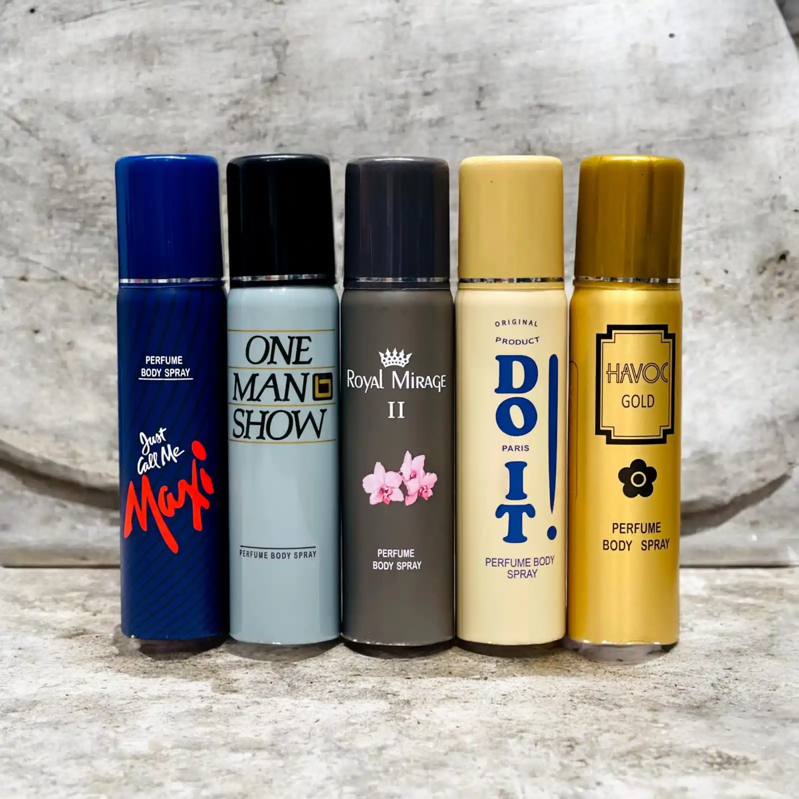 120 ML 5 pcs body spray combo (no gas)